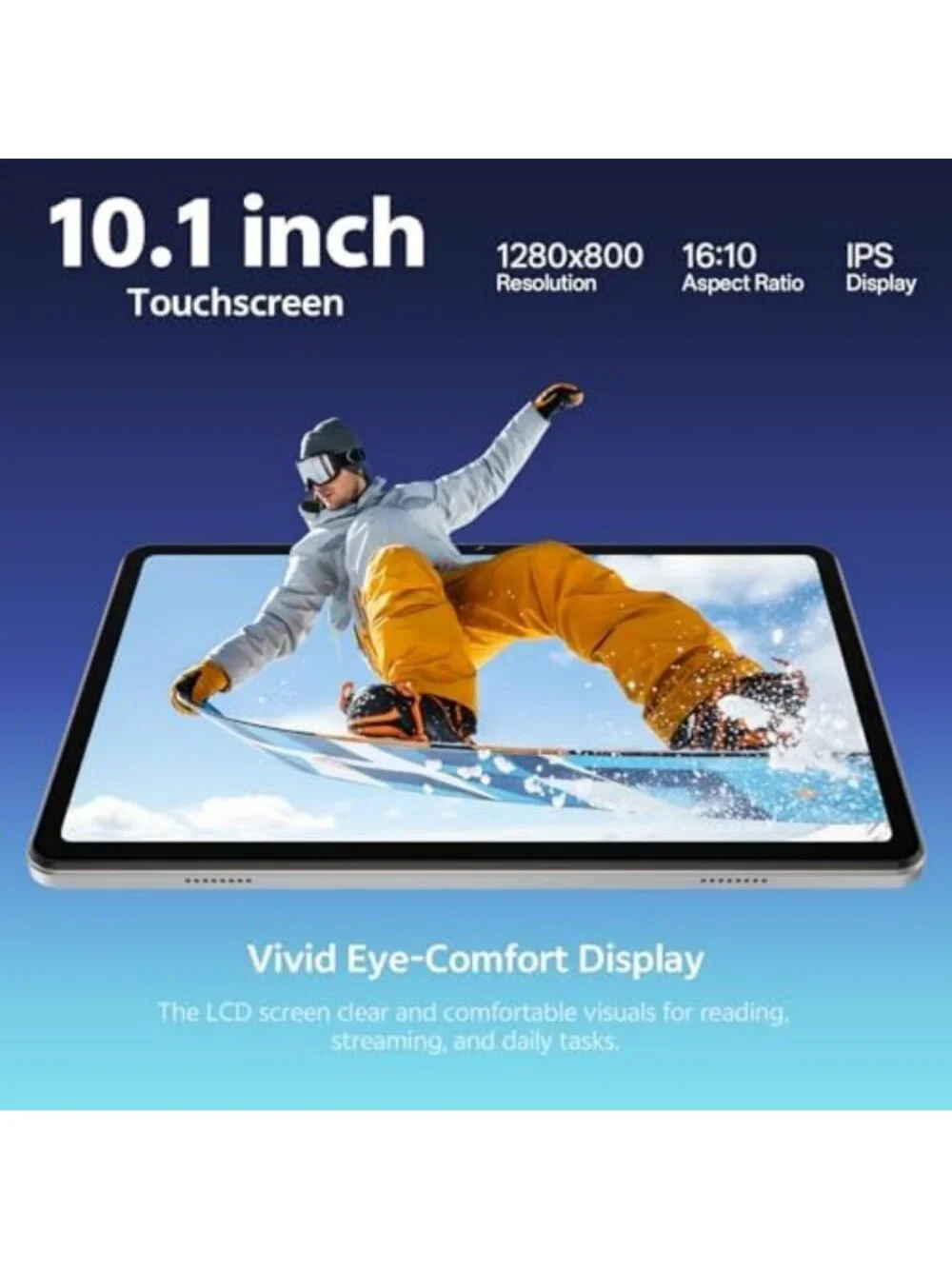 10-Inch Android Tablet, 20GB RAM, 32GB Storage, 1TB Expandable, Dual Cameras